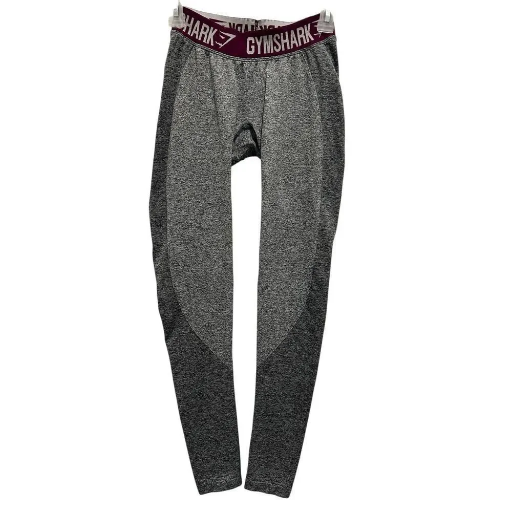 GYM SHARK Flex High Waisted Contour Full Length Leggings Gray Size S Active